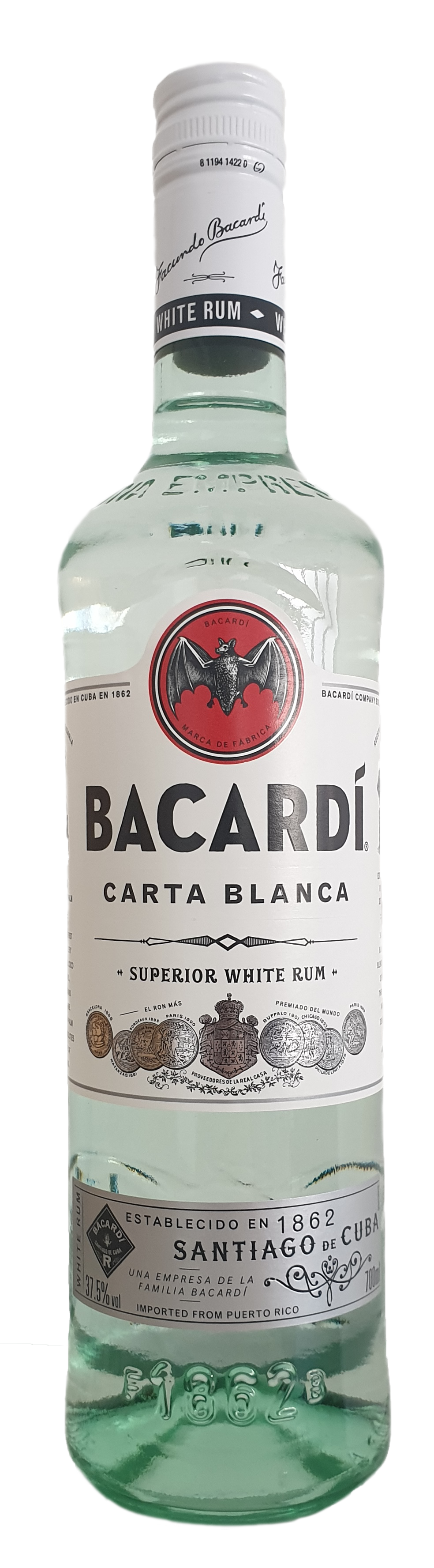 Rhum BACARDÍ Blanc Supérieur 700 ml