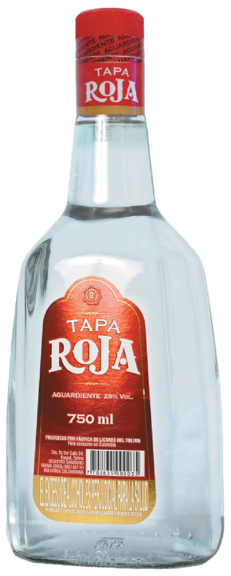 Aguardiente TAPA ROJA Tradicional 750 ml.